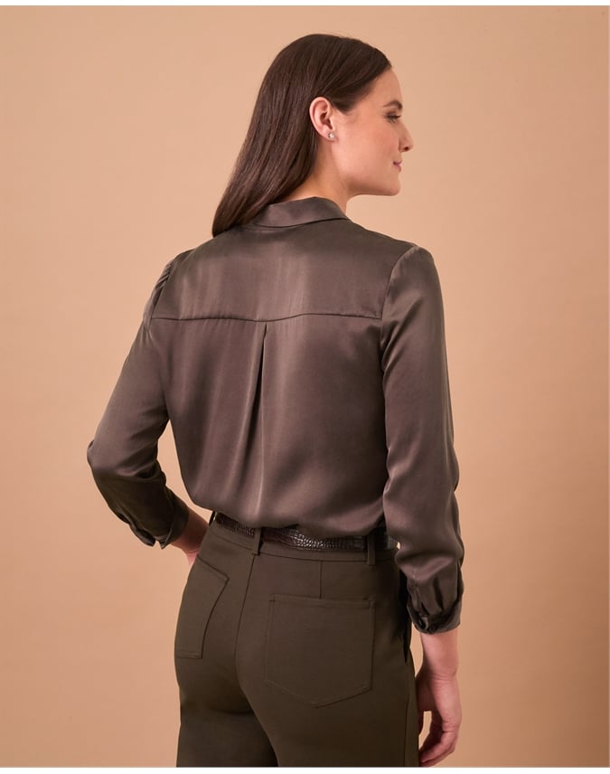 Sand Washed Pure Silk Satin Blouse