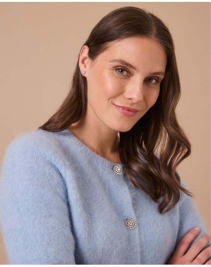 Alpaca Wool Brushed Cardigan