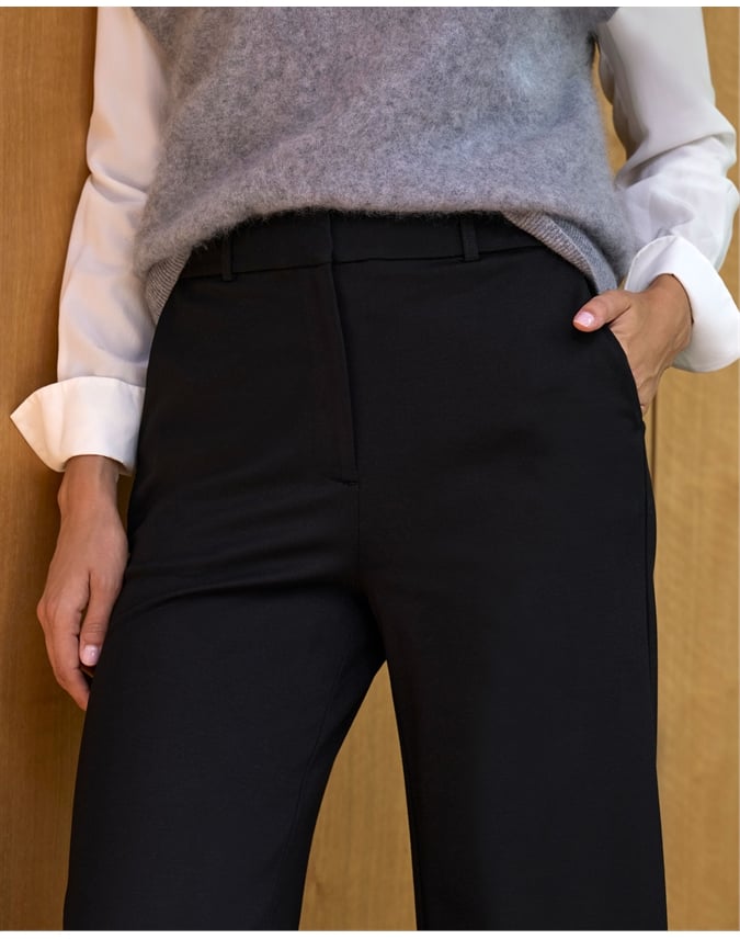 Tailored Compact Stretch Slim Wide Trouser