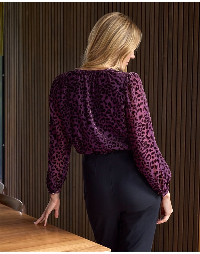 Velvet Animal Textured Blouse