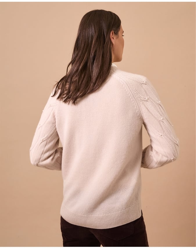 Cashmere Cable Pearl Sweater