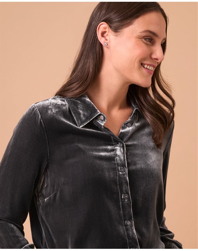 Pure Silk Velvet Shirt