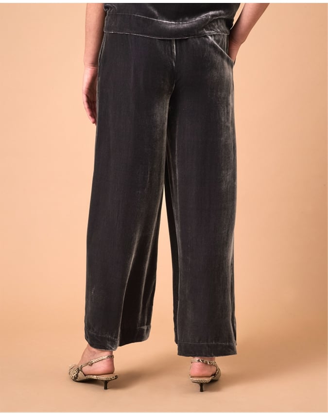 Silk Velvet Wide Leg Trouser
