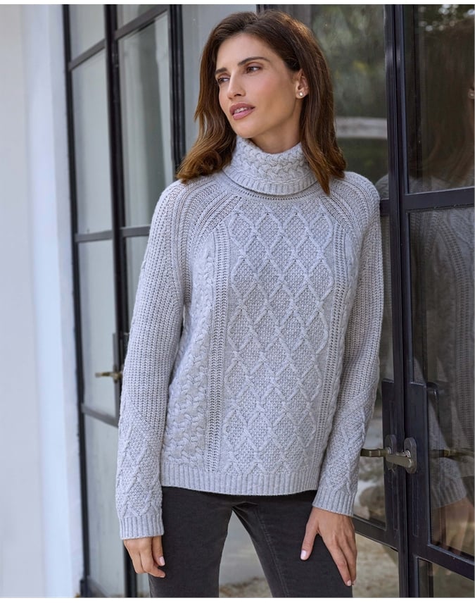 Wool Cashmere Luxe Cable Sweater
