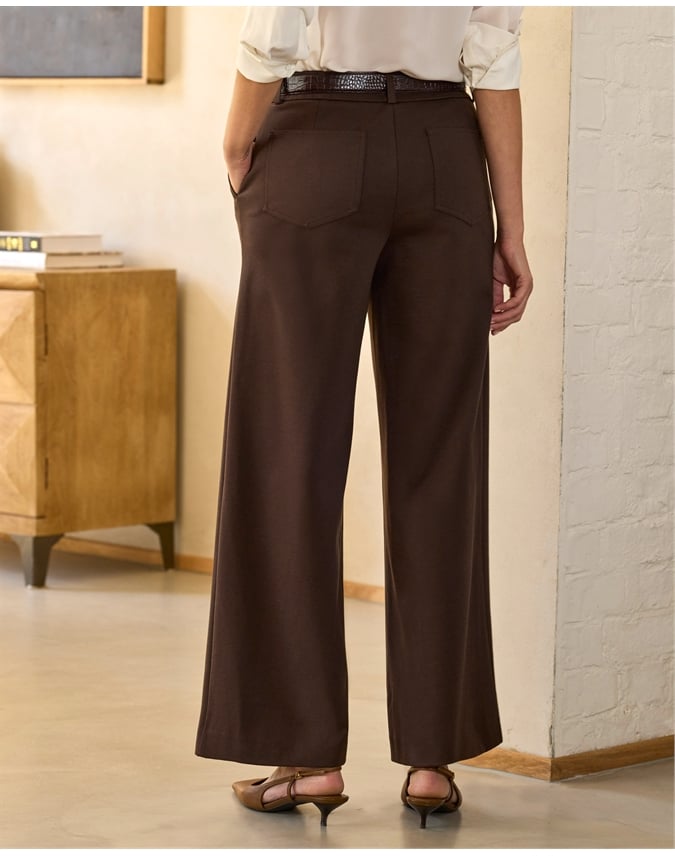 Tailored Compact Stretch Slim Wide Trouser