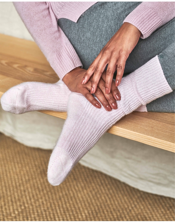 Rose Mist Cashmere Bed Socks Pure Collection