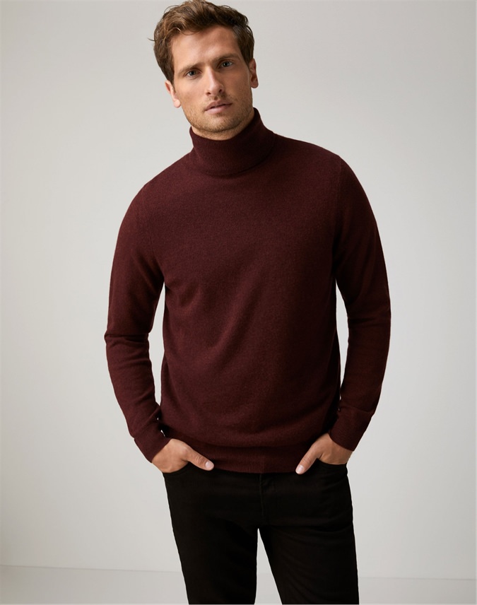 Grouse | Mens Cashmere Roll Neck Sweater | Pure Collection
