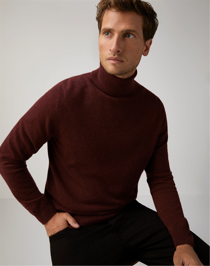 Grouse | Mens Cashmere Roll Neck Sweater | Pure Collection