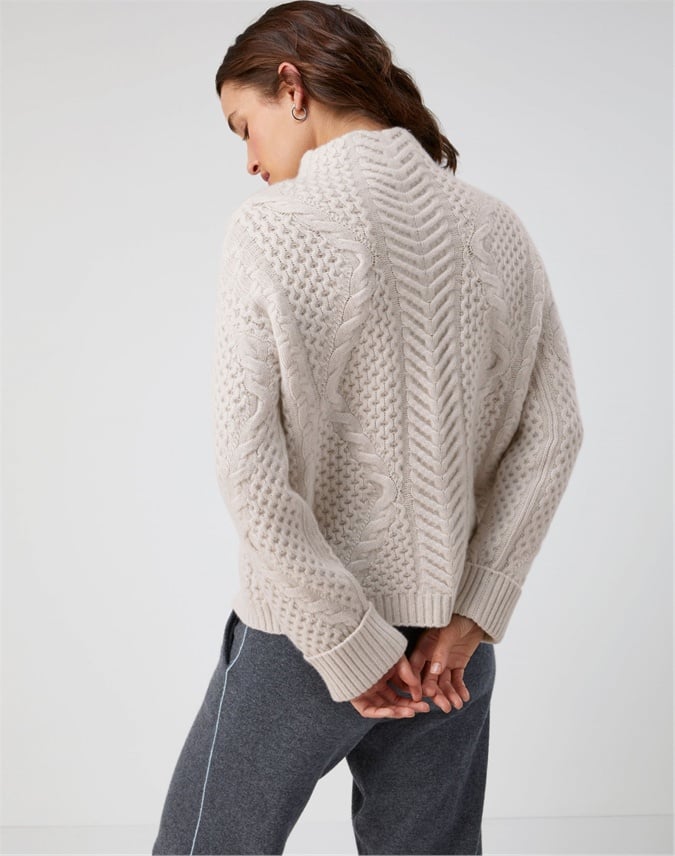 Organic Cashmere Lofty Cable Sweater