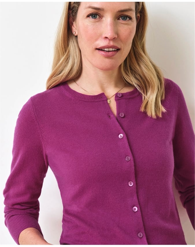 Cashmere Crew Neck Cardigan