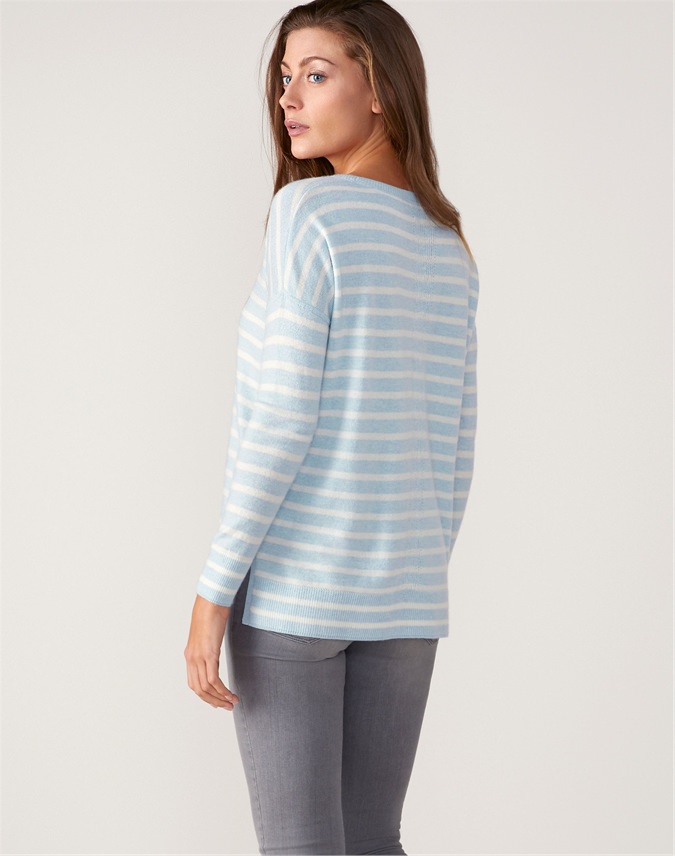 Heather Sky Lovely | Relaxed Split Hem Sweater | Pure Collection