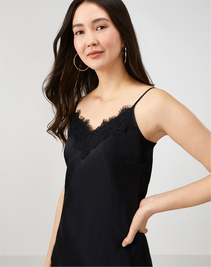 Black Silk Lace Camisole Pure Collection
