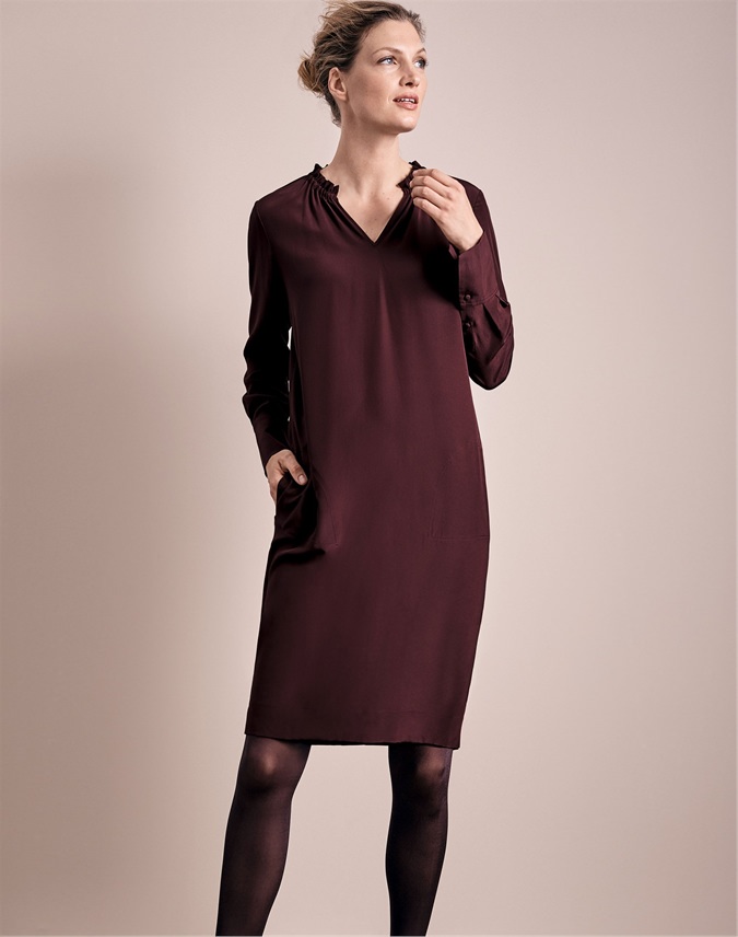 silk burgundy dress