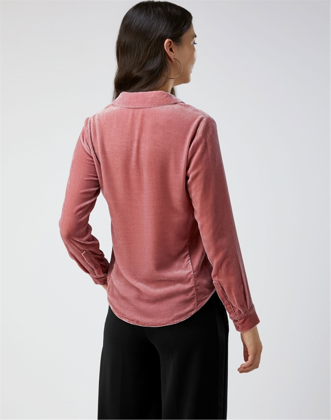 Rose Silk Velvet Shirt Pure Collection