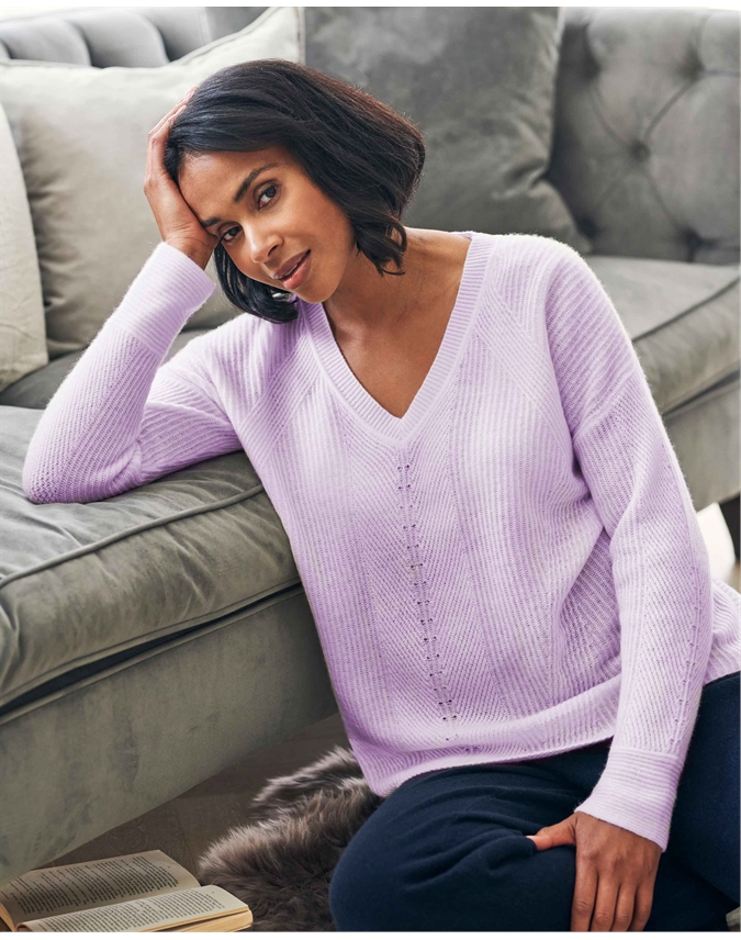v neck blue jumper