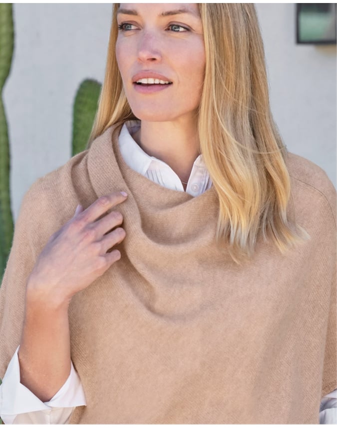 Organic Cashmere Gassato Poncho