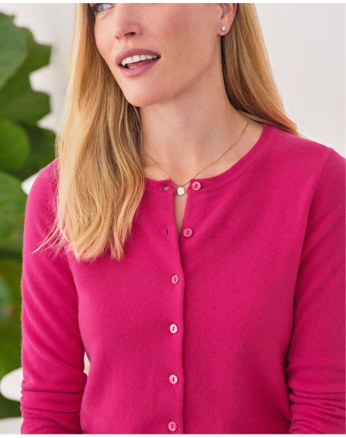 Cashmere Crew Neck Cardigan