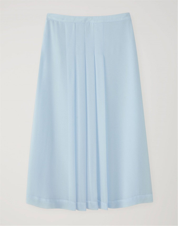 Pale Blue Soft Pleat Skirt Pure Collection 