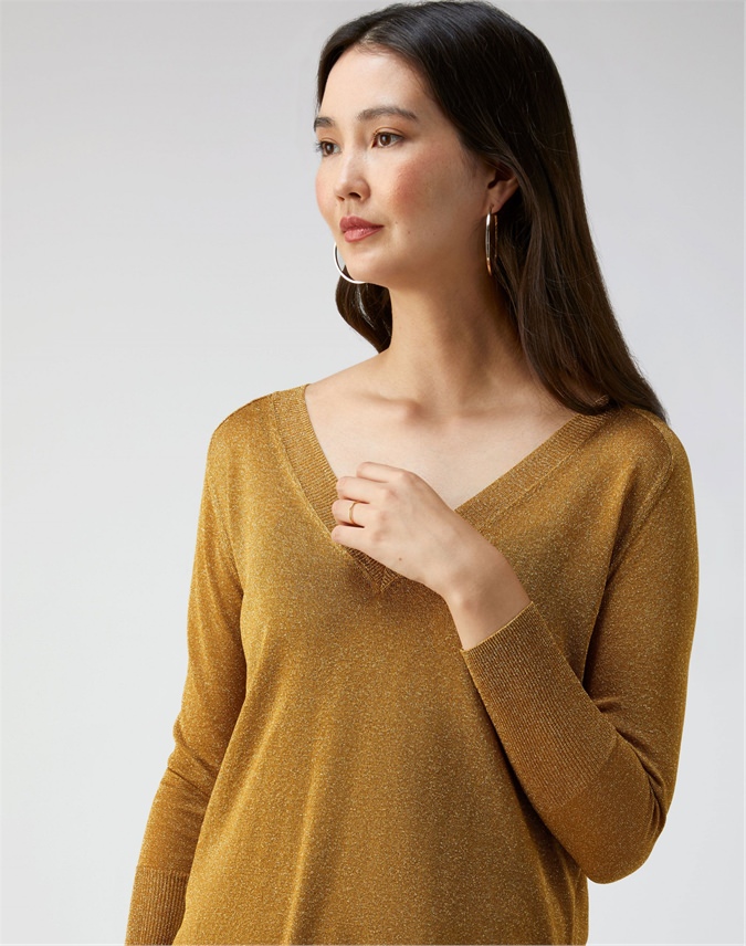 gold sparkly sweater