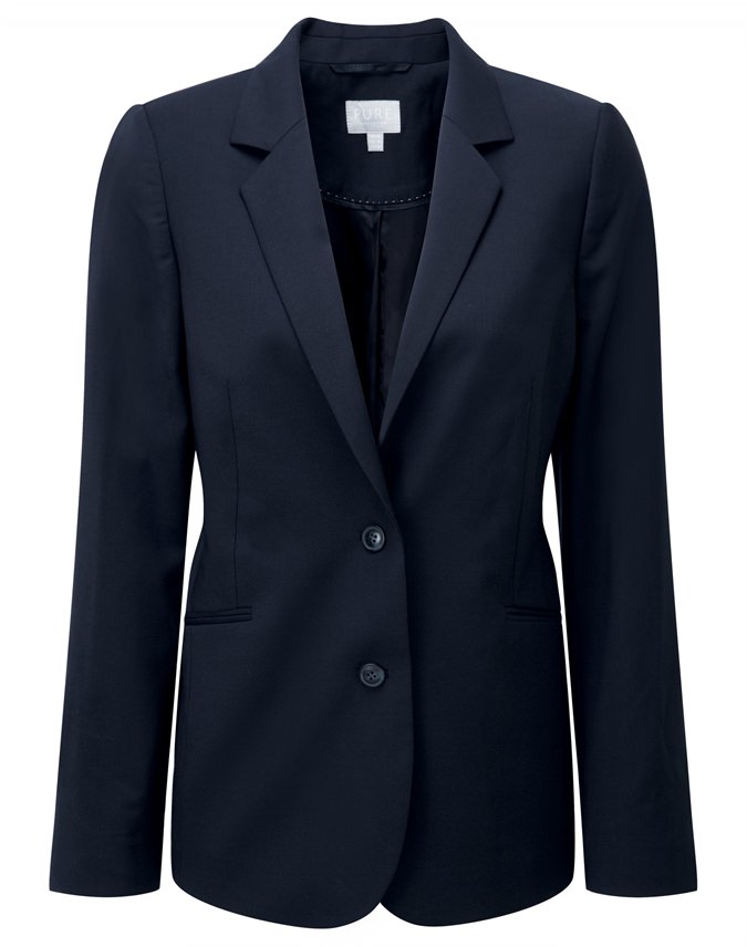 Navy | Tailored Blazer | Pure Collection
