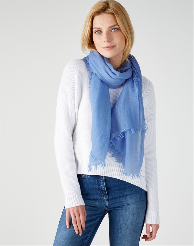 Soft Bluebell | Ultra Fine Cashmere Scarf | Pure Collection