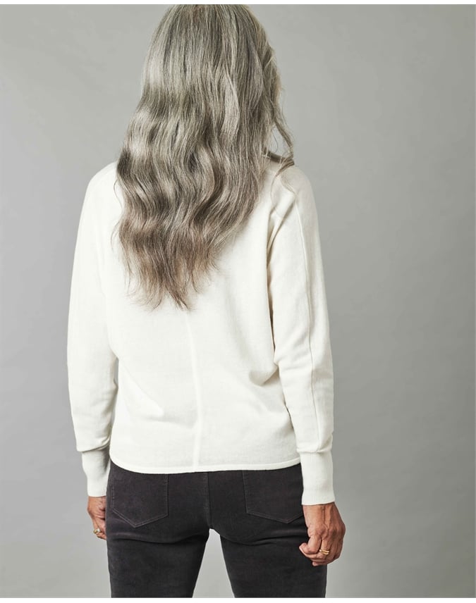 white dolman sleeve sweater