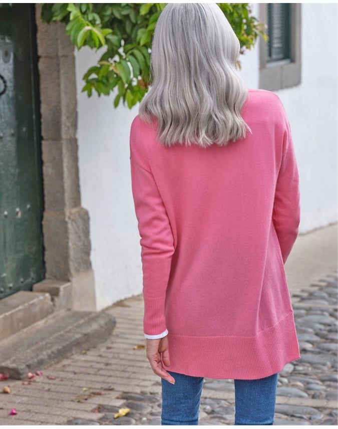 Cashmere Merino Deep V Neck Tunic