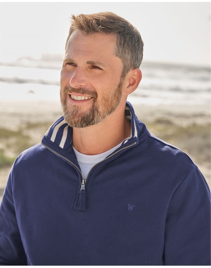 Cotton Half Zip Sweater