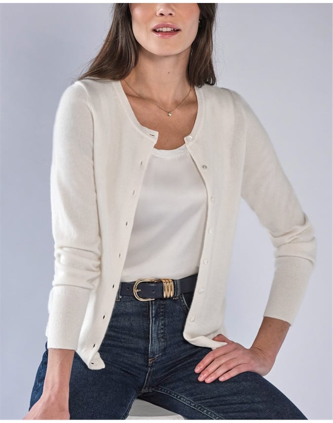 Cashmere Crew Neck Cardigan