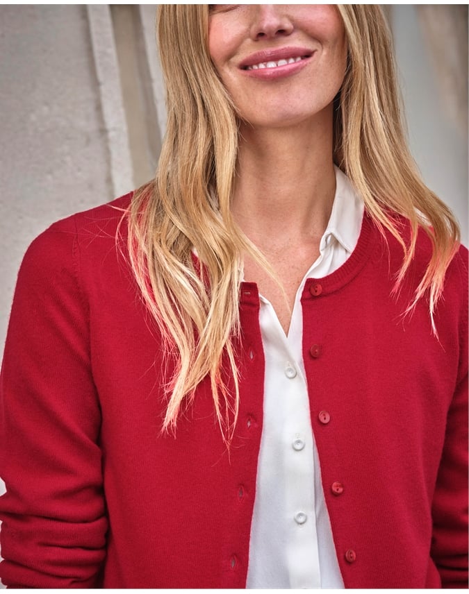 Cashmere Crew Neck Cardigan