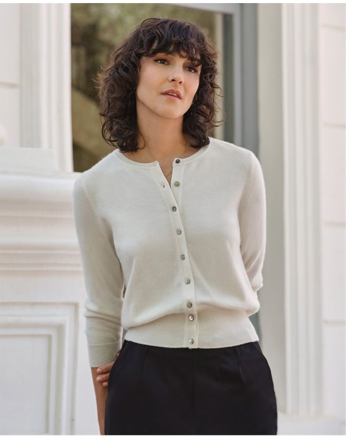 Cashmere Cropped Cardigan