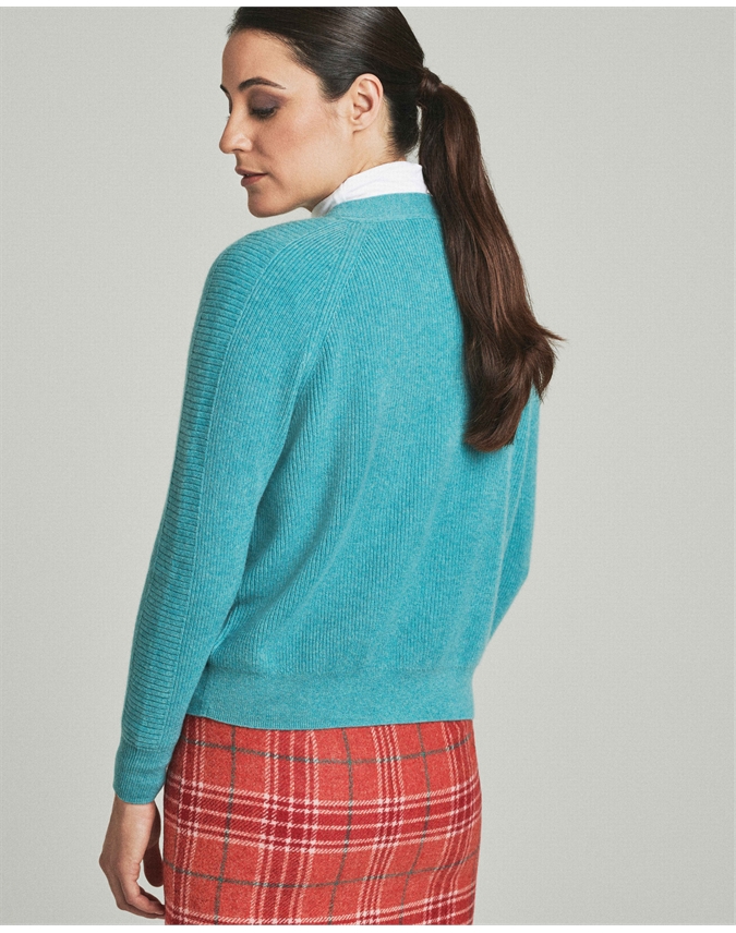 ribbed raglan cardigan