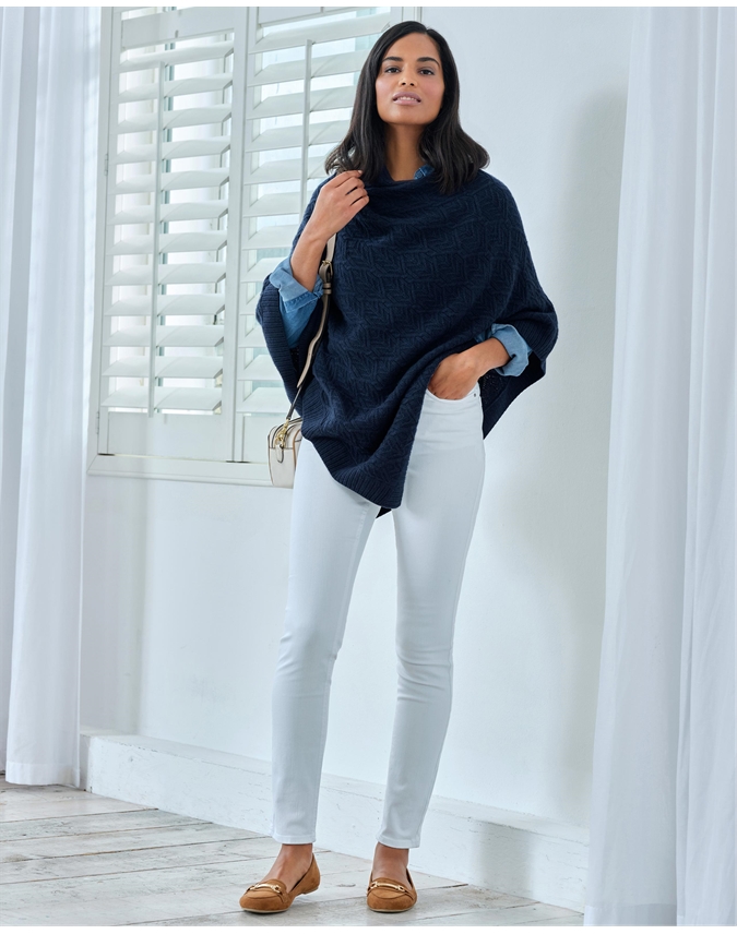 Cashmere Cable Poncho