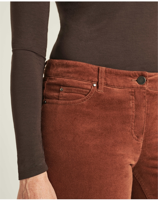 Cognac Washed Velvet Jean Pure Collection