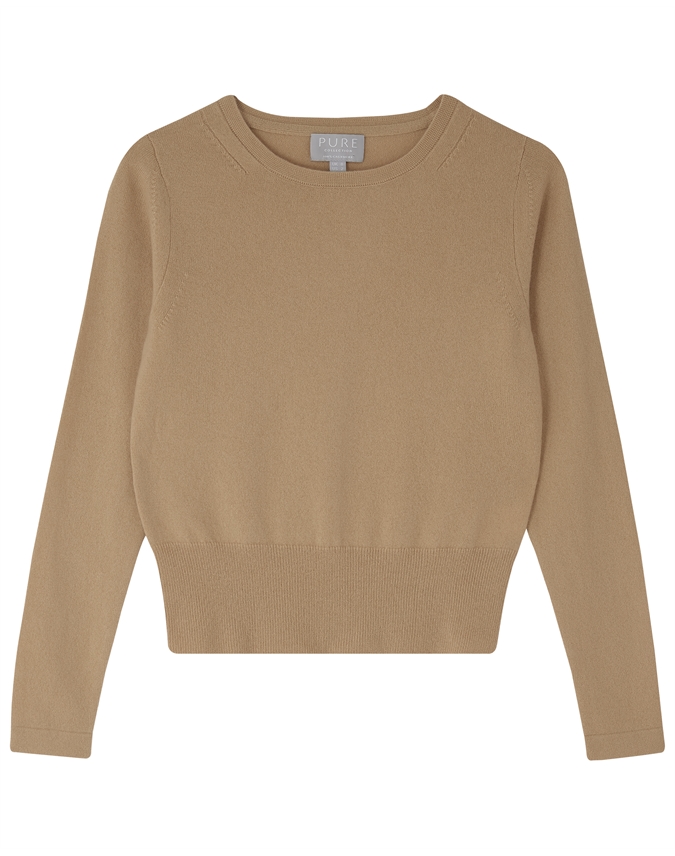 Chartreuse Cashmere Cropped Sweater Pure Collection