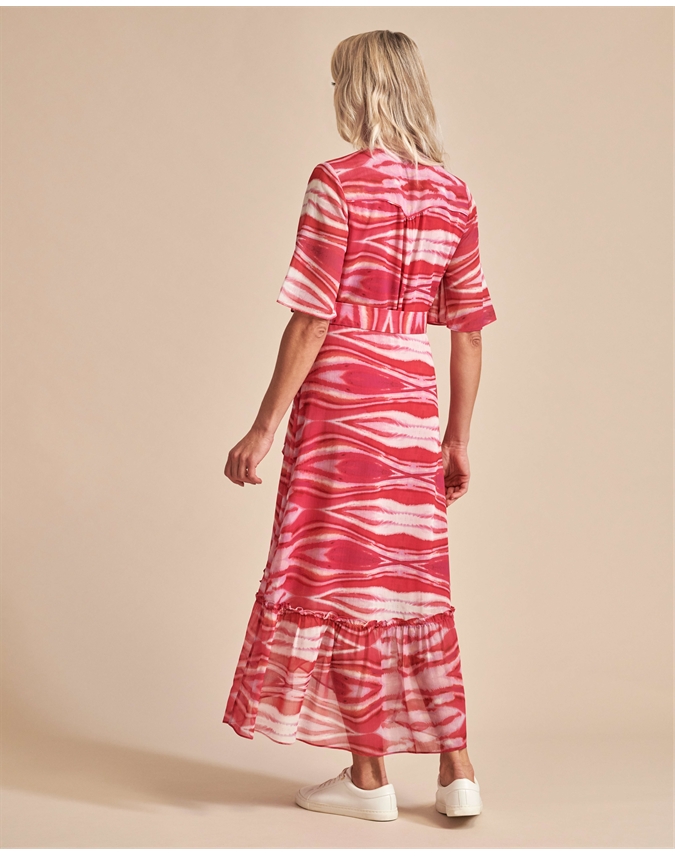 Printed Wrap Midi Dress