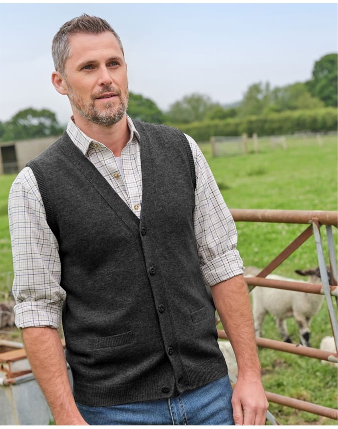 Mens Lambswool Vest