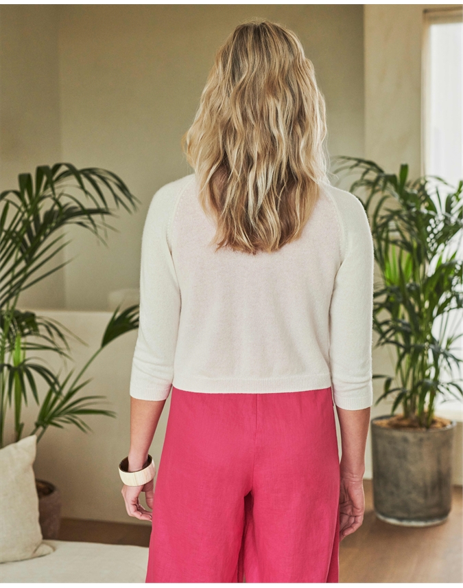 Soft White | Cashmere Cropped Shrug | Pure Collection