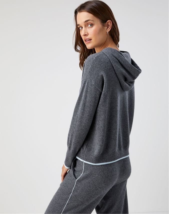 cashmere hooded cardigan