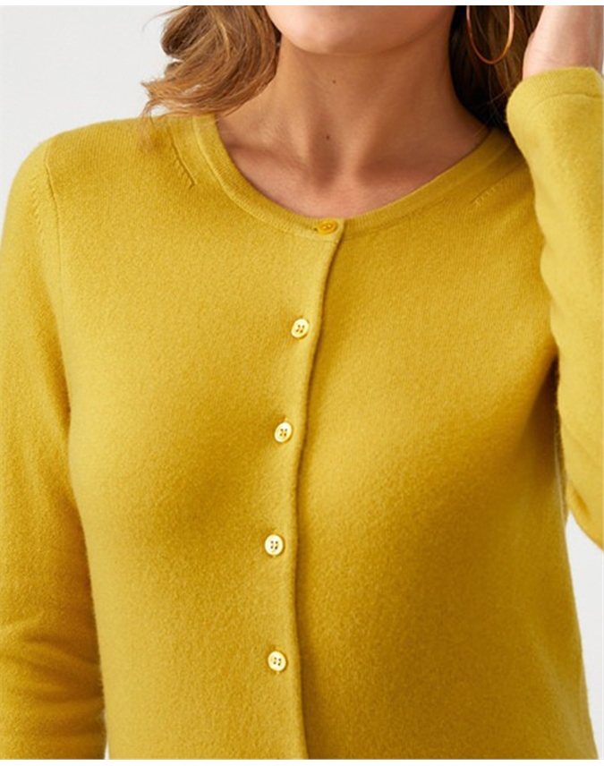 Cashmere Crew Neck Cardigan