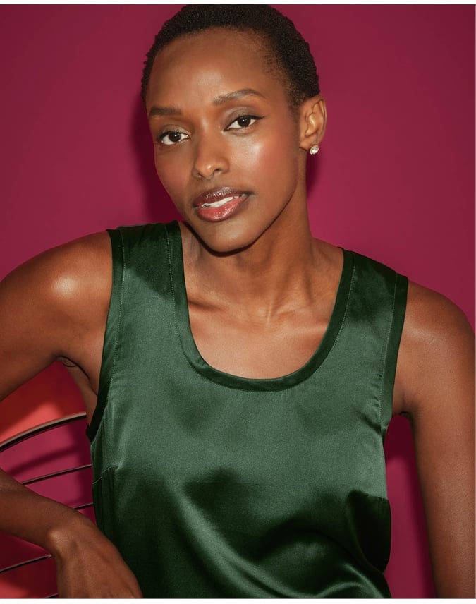 Silk Front Jersey Vest