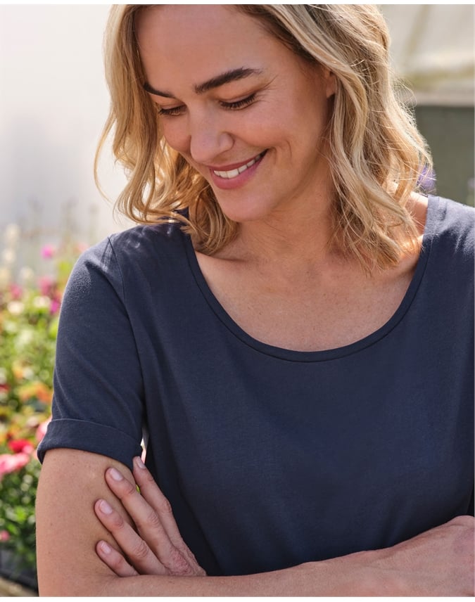 Organic Cotton Scoop Neck Top