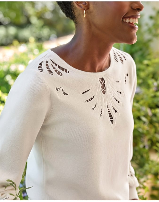 Cotton Wool Embroidered Sweater