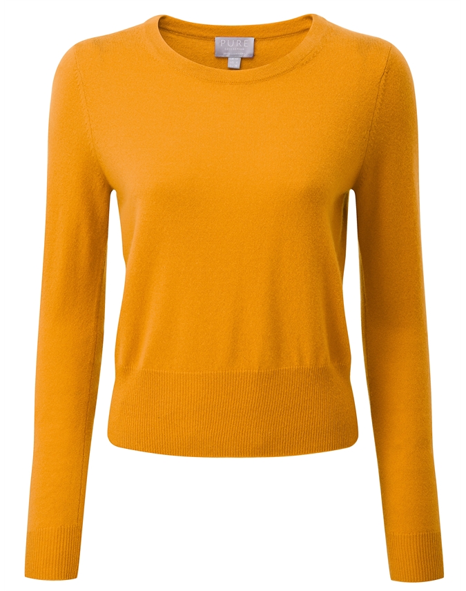 Marigold | Cashmere Crop Sweater | Pure Collection