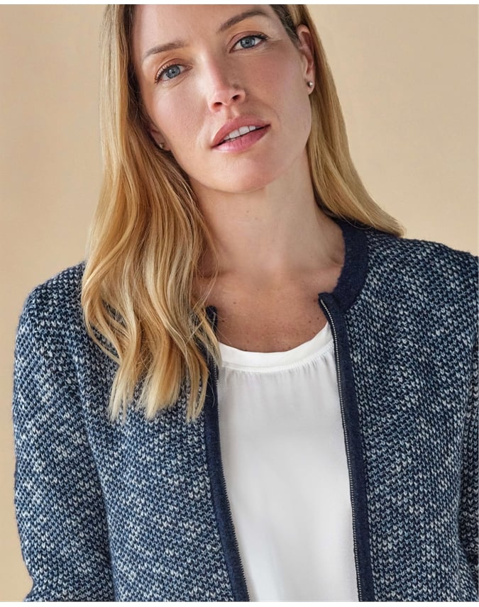 Cotton Wool Tweedy Zip Jacket