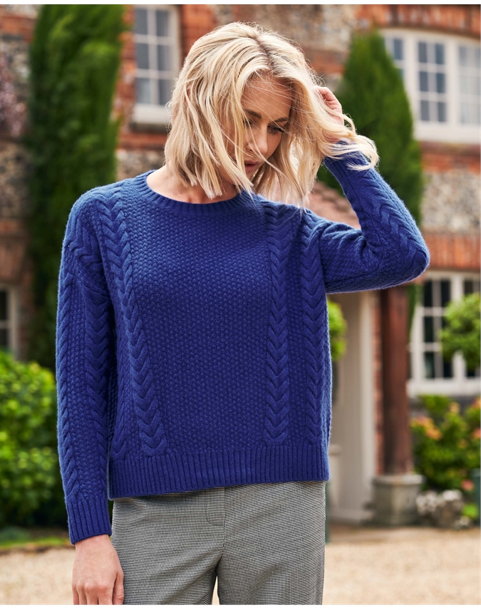 Wool Cashmere Cable Sweater
