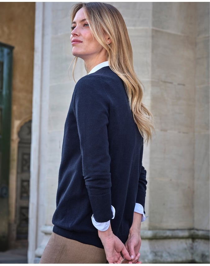 Womens Cashmere Boyfriend Sweater