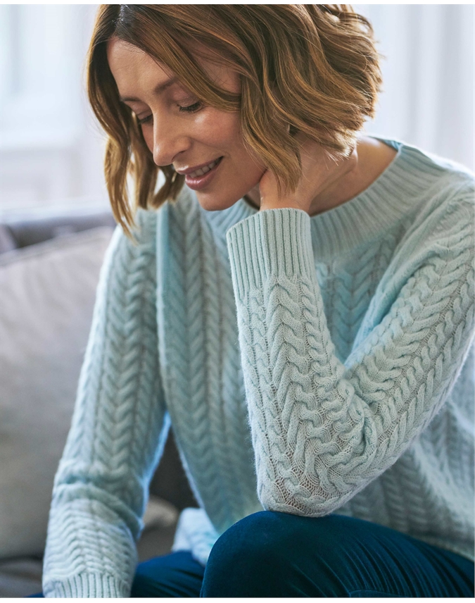 Lofty Cashmere Cable Sweater