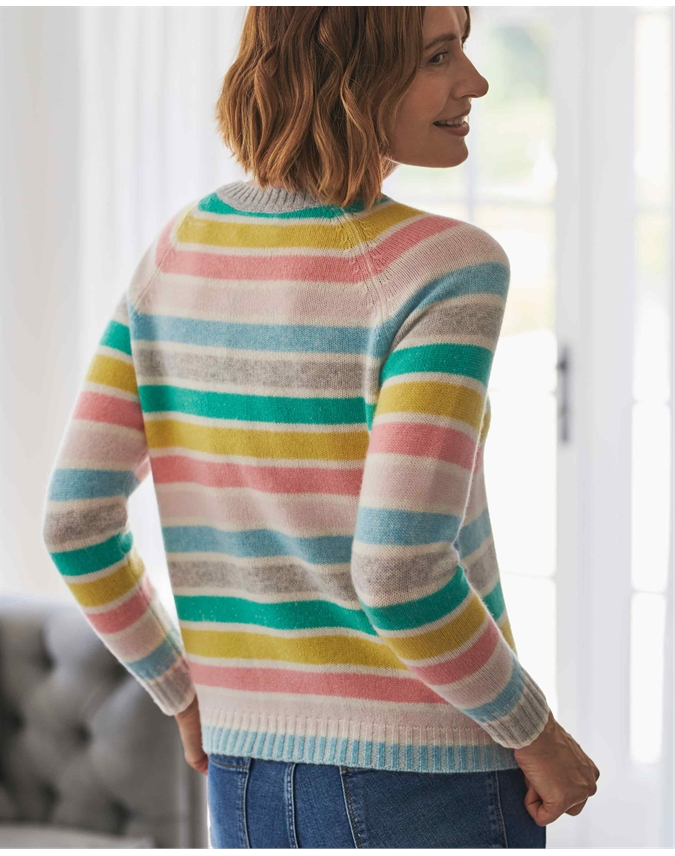 Cashmere Lofty Deco Stripe Sweater