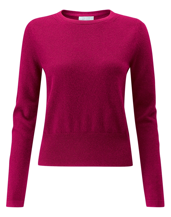 Winter Crimson | Cashmere Cropped Sweater | Pure Collection